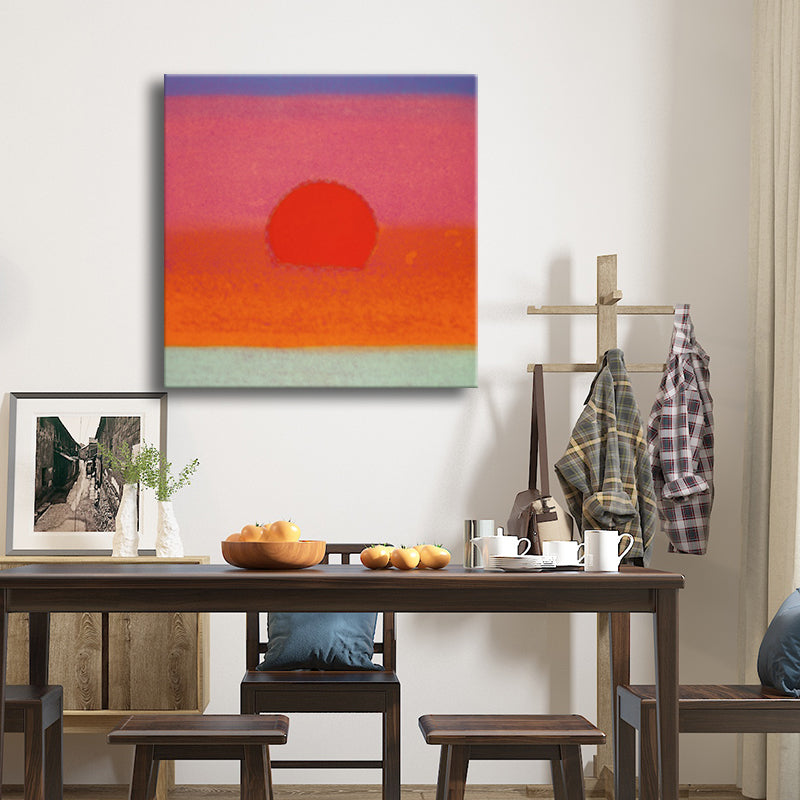 Pastel Color Sunrise Wall Decor Textured Children's Art Living Room Canvas Print