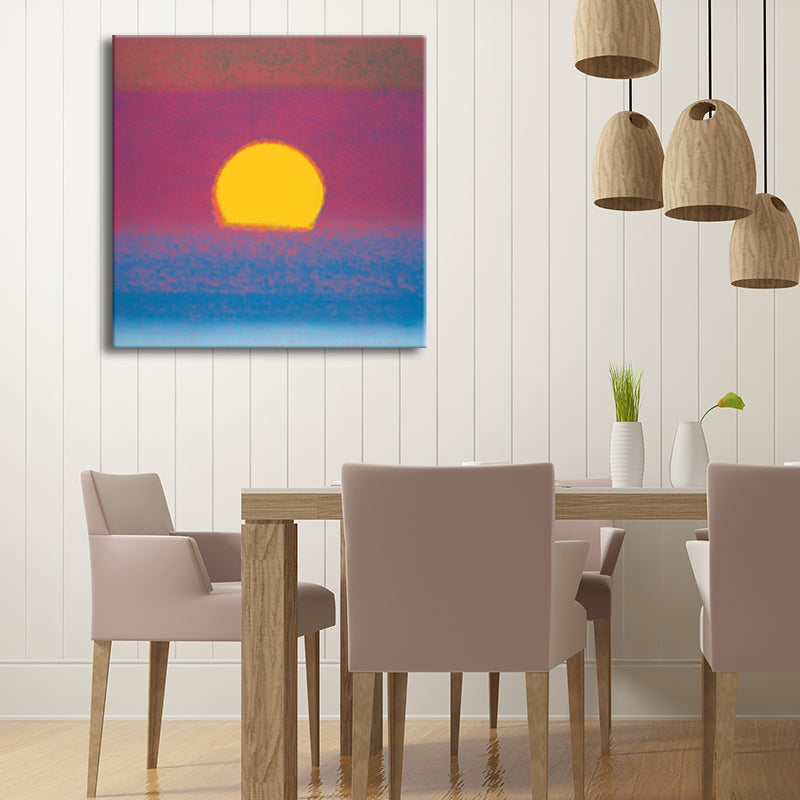 Pastel Color Sunrise Wall Decor Textured Children's Art Living Room Canvas Print