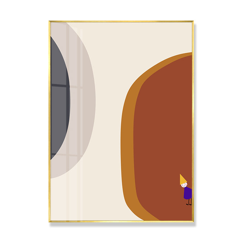 Abstract Wall Art Nordic Childlike Window Drawing Canvas Print in Pastel Color