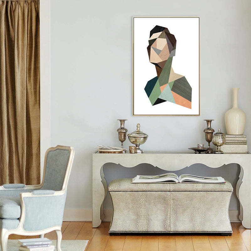 Man Figure Illustration Painting Art Nordic Style Canvas Wall Print, Multiple Sizes