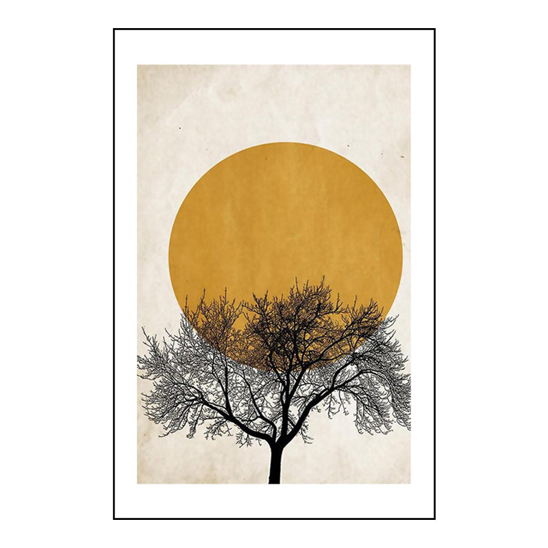 Kids Style Full Moon Painting Children Bedroom Wall Art in Yellow, Multiple Sizes