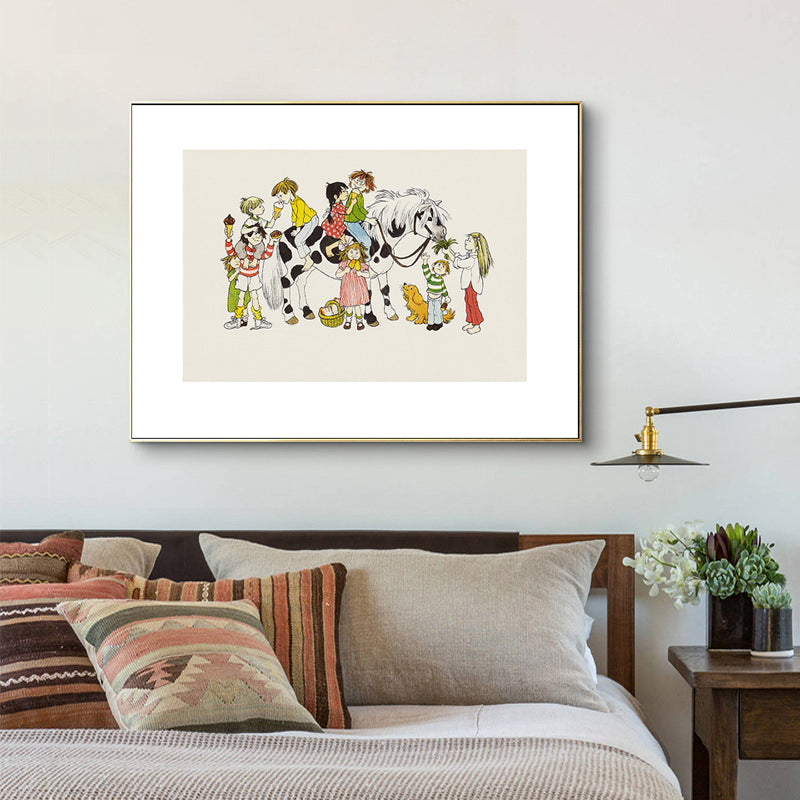 Childhood Memory Canvas Wall Art Textured Kids Style House Interior Wall Decoration