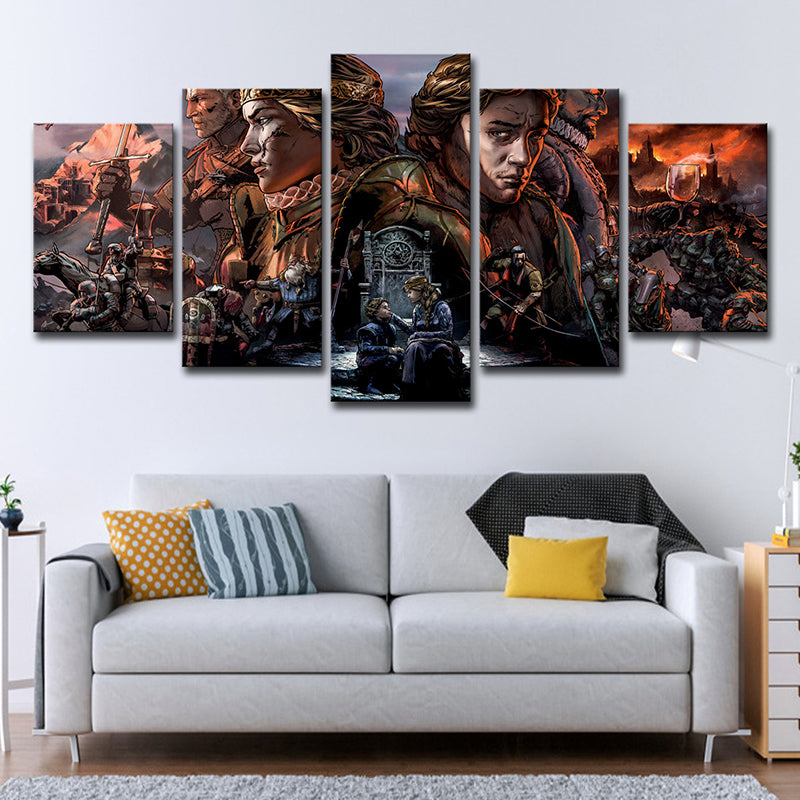 Game Character Thronebreakers Wall Decor Modern Canvas Print Wall Art in Brown