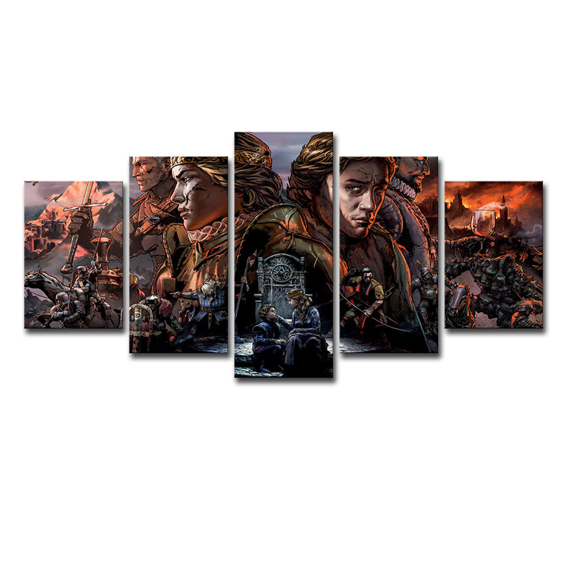 Game Character Thronebreakers Wall Decor Modern Canvas Print Wall Art in Brown