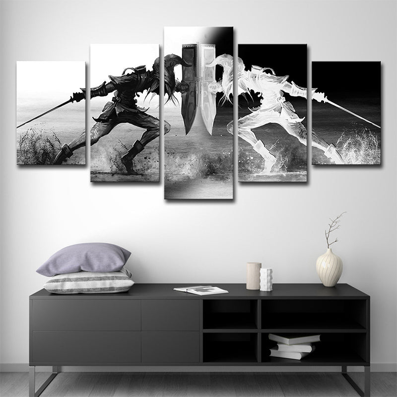 Legend of Zelda Game Canvas Grey and White Kids Wall Art Decor for House Interior