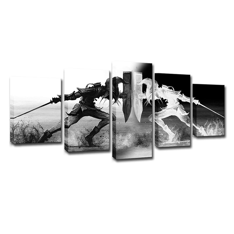 Legend of Zelda Game Canvas Grey and White Kids Wall Art Decor for House Interior