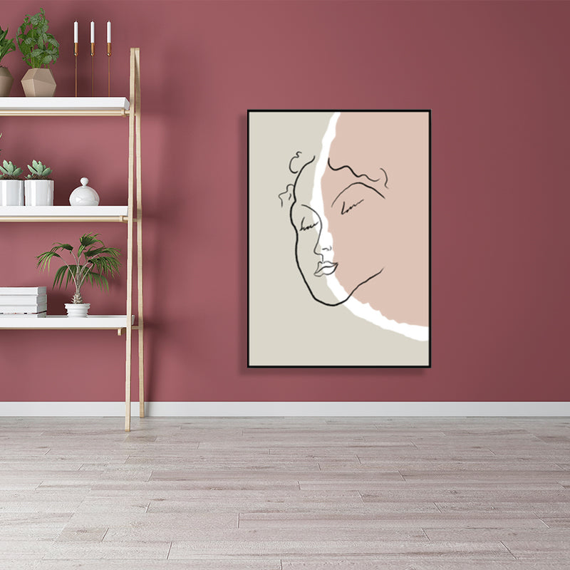 Scandinavian Style Wall Art Print Beige Nude Women Painting, Multiple Sizes Available