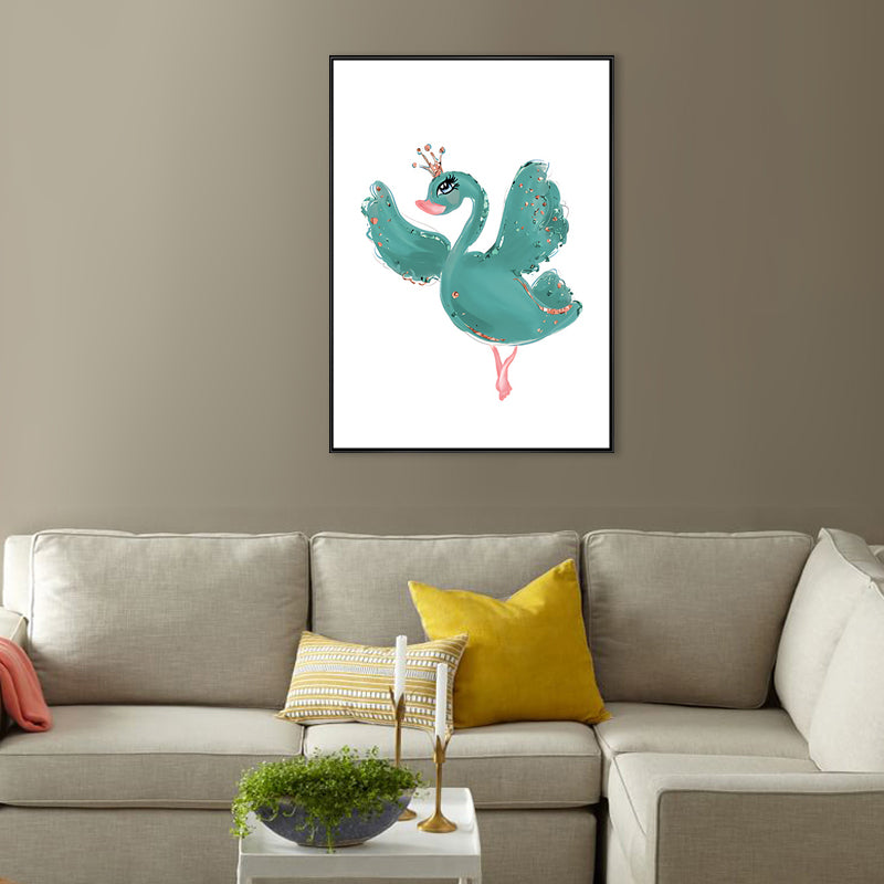 Toile imprimée d'animaux d'art pour enfants, décoration murale texturée de couleur douce pour chambre d'enfants