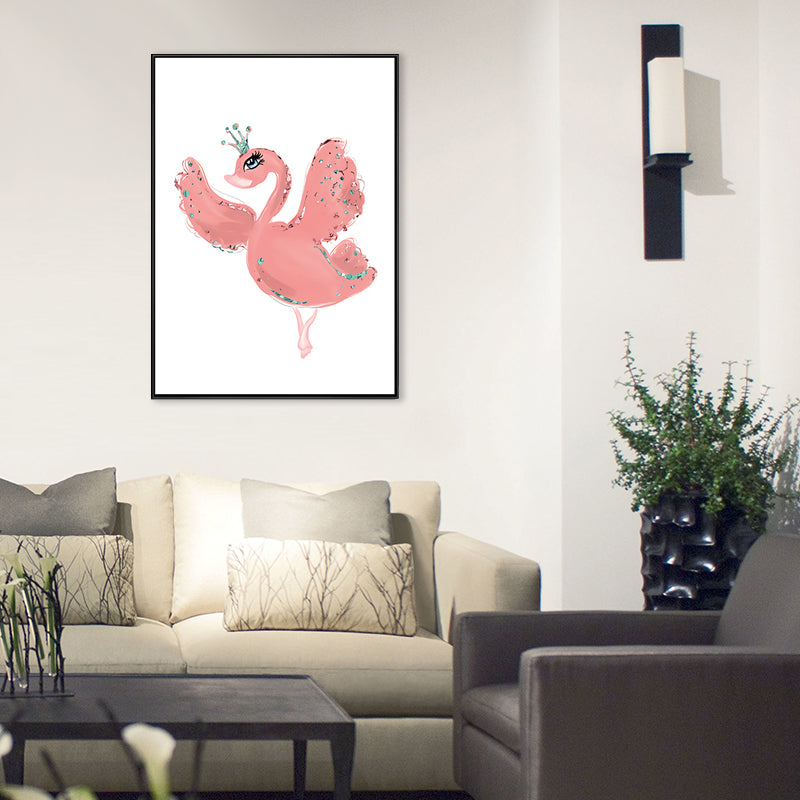 Toile imprimée d'animaux d'art pour enfants, décoration murale texturée de couleur douce pour chambre d'enfants