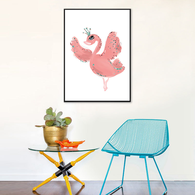 Childrens Art Animal Canvas Print Soft Color Textured Wall Decor for Kids Bedroom