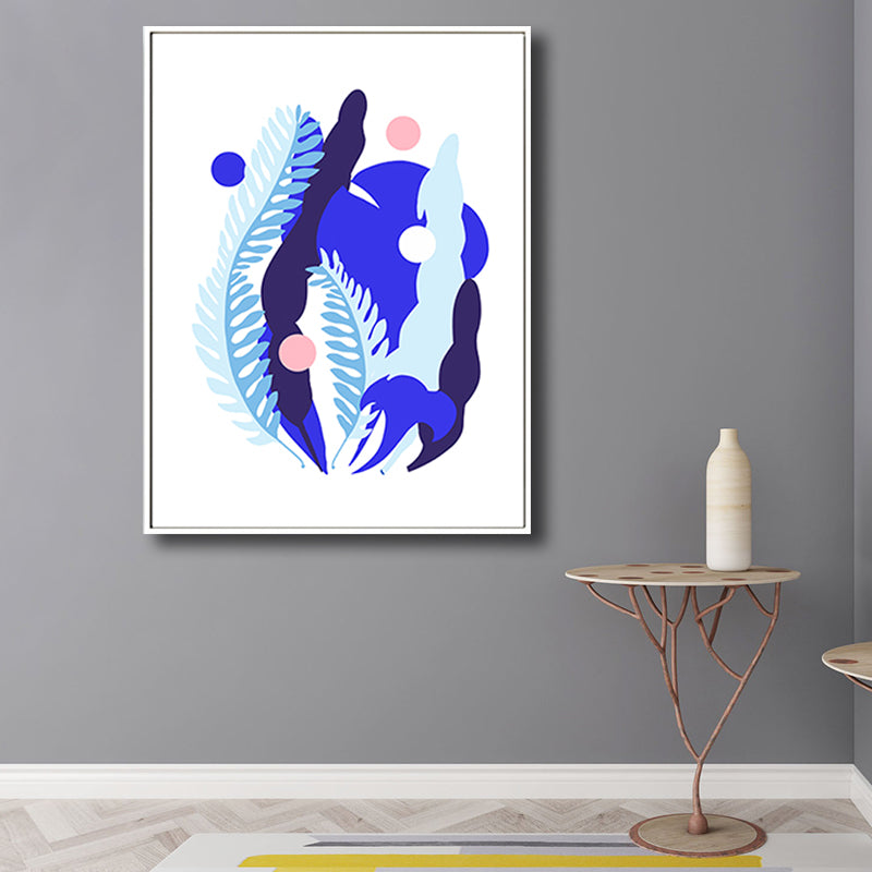 Pencil Line Figure Face Canvas Art Minimalism Textured Wall Decor in Pastel Color