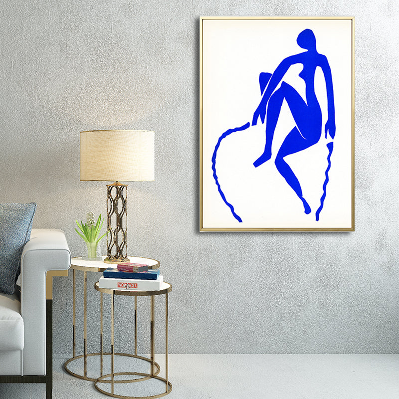 Leinwanddruck mit Frau-Zeichnung, dunkle Farbe, schlichter Stil, Wandkunst-Dekor für das Wohnzimmer