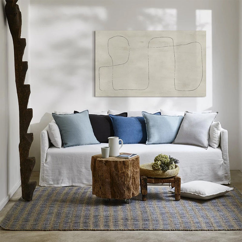 Beige Mountain Wall Art Abstract Line Drawing Minimalist Textured Canvas Print for Room