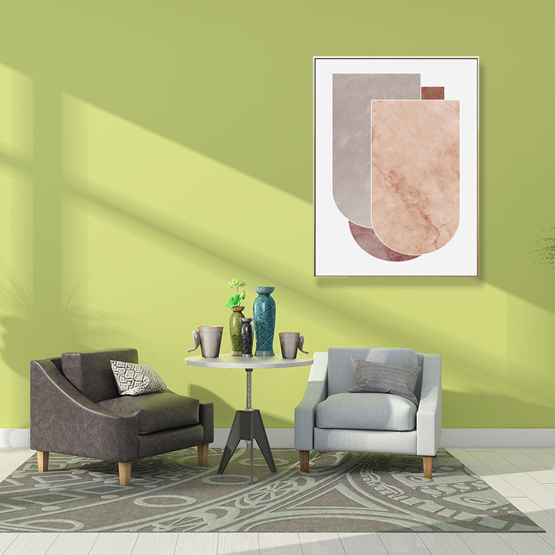 Soft Color Geometrical Art Print Abstract Nordic Textured Canvas for Sitting Room