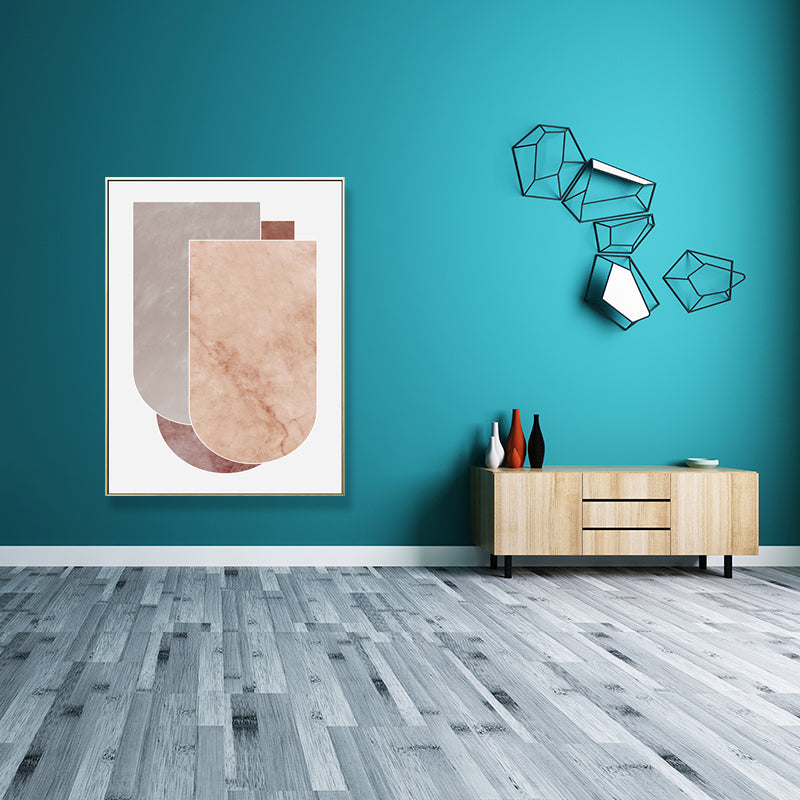 Soft Color Geometrical Art Print Abstract Nordic Textured Canvas for Sitting Room