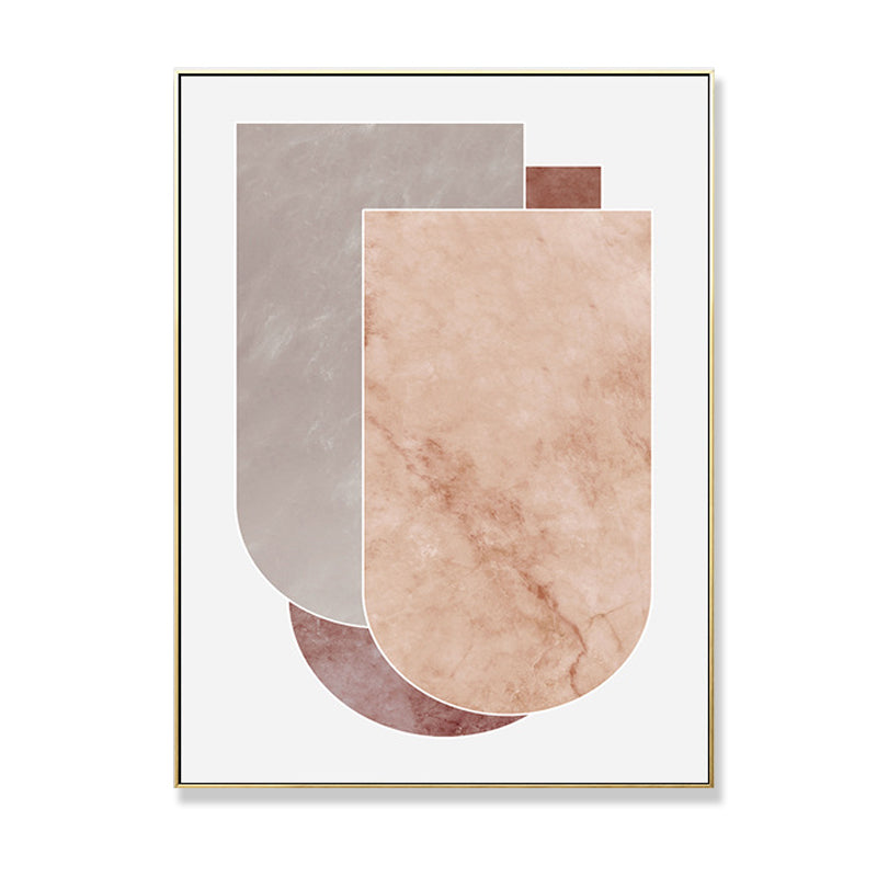 Soft Color Geometrical Art Print Abstract Nordic Textured Canvas for Sitting Room