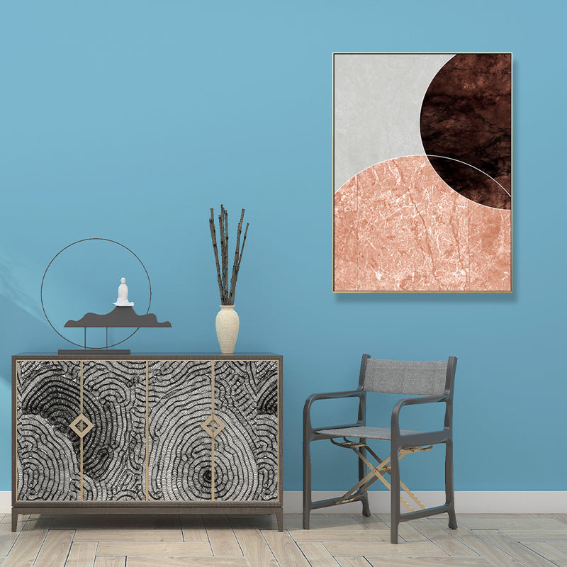 Soft Color Geometrical Art Print Abstract Nordic Textured Canvas for Sitting Room