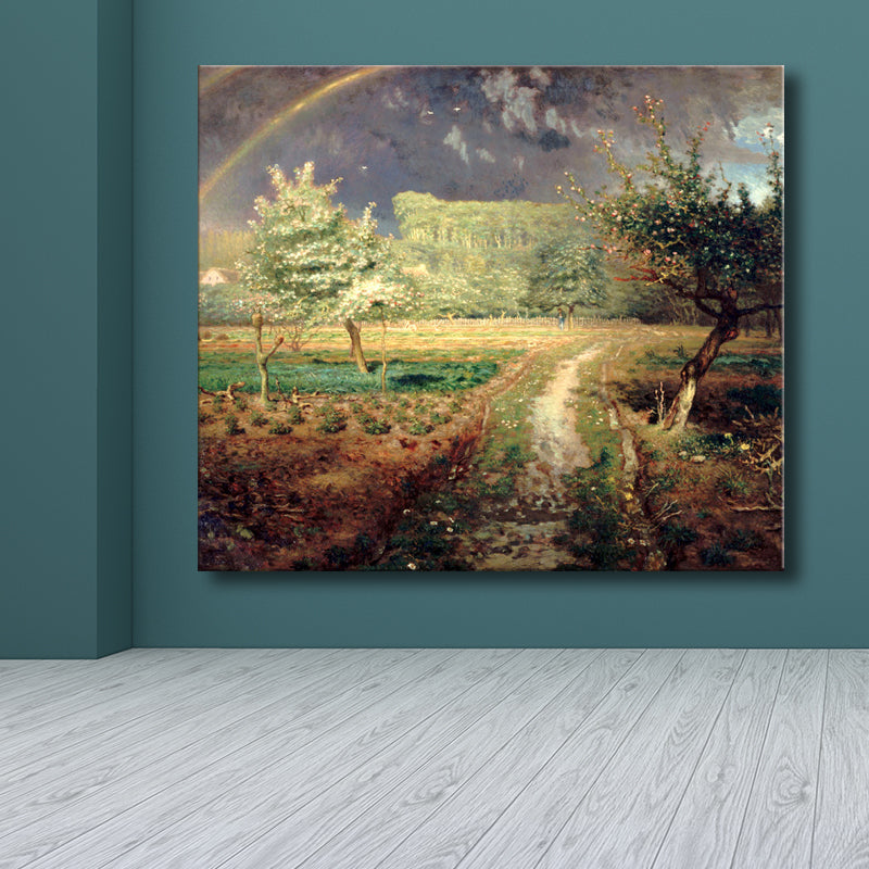 Photograph Idyllic Scenery Wall Art Decor Brown Canvas Painting Textured for Living Room