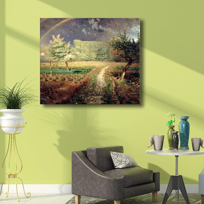 Photograph Idyllic Scenery Wall Art Decor Brown Canvas Painting Textured for Living Room