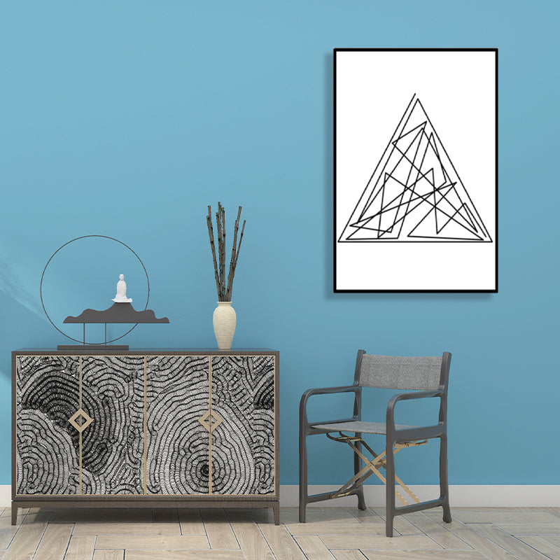 White Geometric Pattern Art Minimalism Style Textured Wall Decor for Dining Room