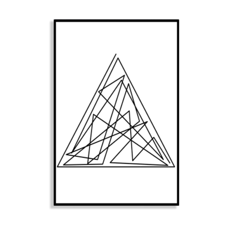 White Geometric Pattern Art Minimalism Style Textured Wall Decor for Dining Room