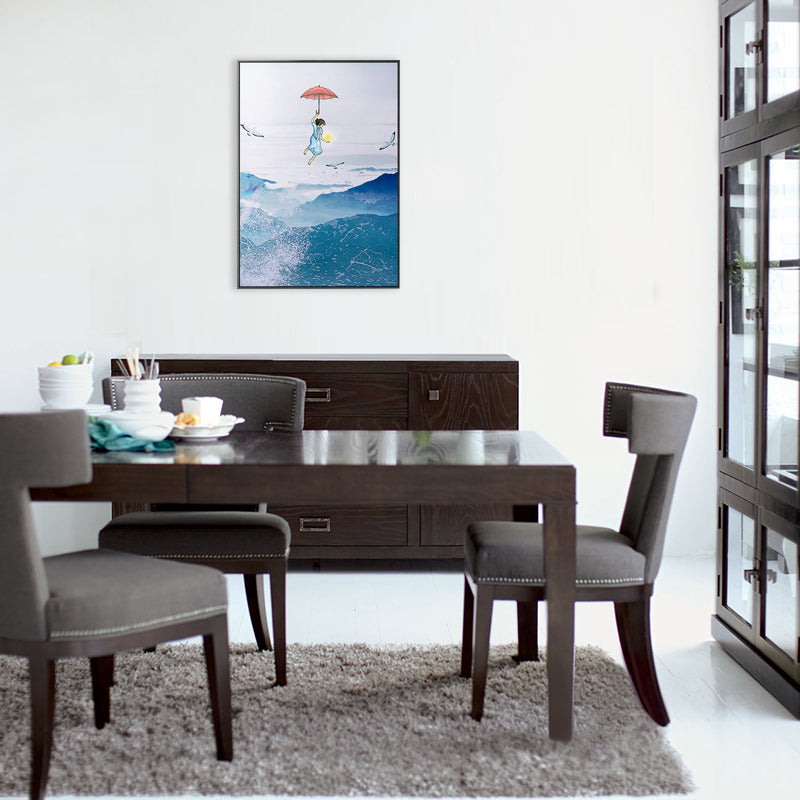 Colossal Sea and Kid Painting for Children Bedroom in Blue, Multiple Sizes Options