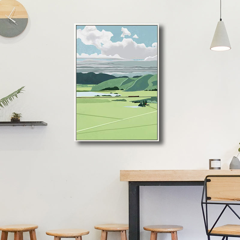 Leinwand, helle Farbe, Wanddekoration, Landschaftsmalerei im rustikalen Stil, verschiedene Größenoptionen