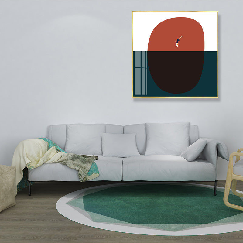 Toile de dessin abstrait pour enfants, décoration murale texturée de couleur foncée pour salle familiale