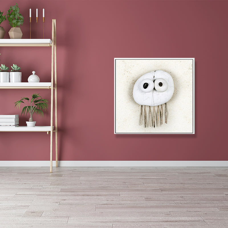 Soft Color Fish Pattern Canvas Textured Wall Print for Kids Bedroom, Multiple Sizes