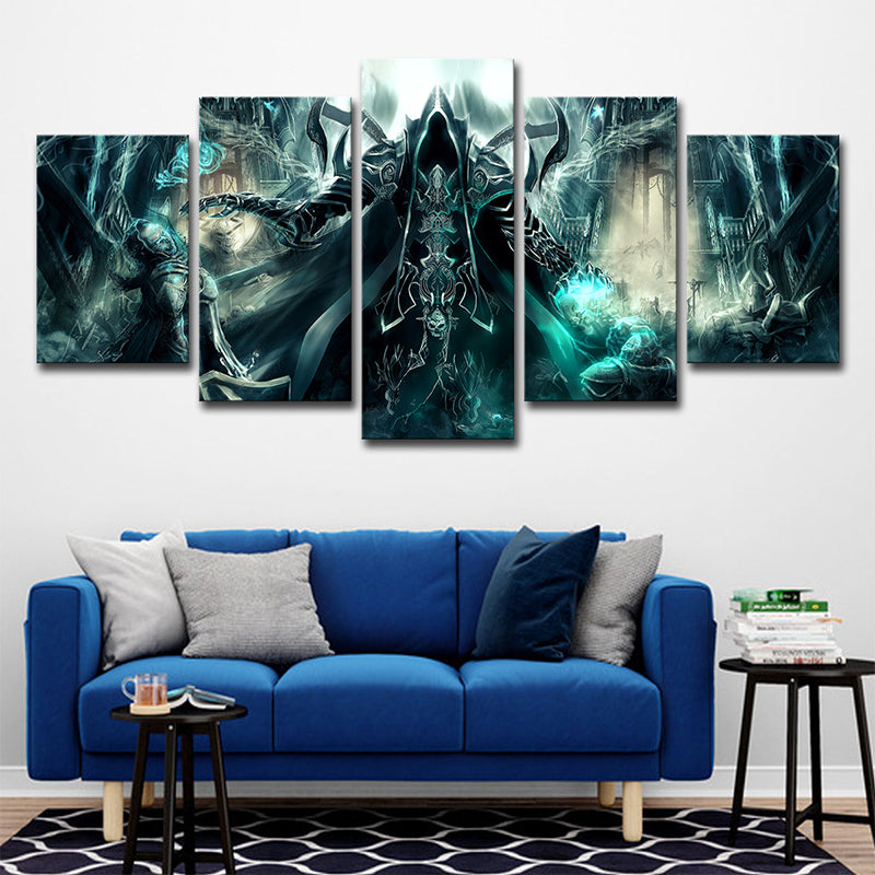 Green Dead War Wall Art Print Game Scene Kids Multi-Piece Canvas for Boys Bedroom