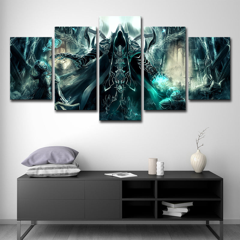 Green Dead War Wall Art Print Game Scene Kids Multi-Piece Canvas for Boys Bedroom