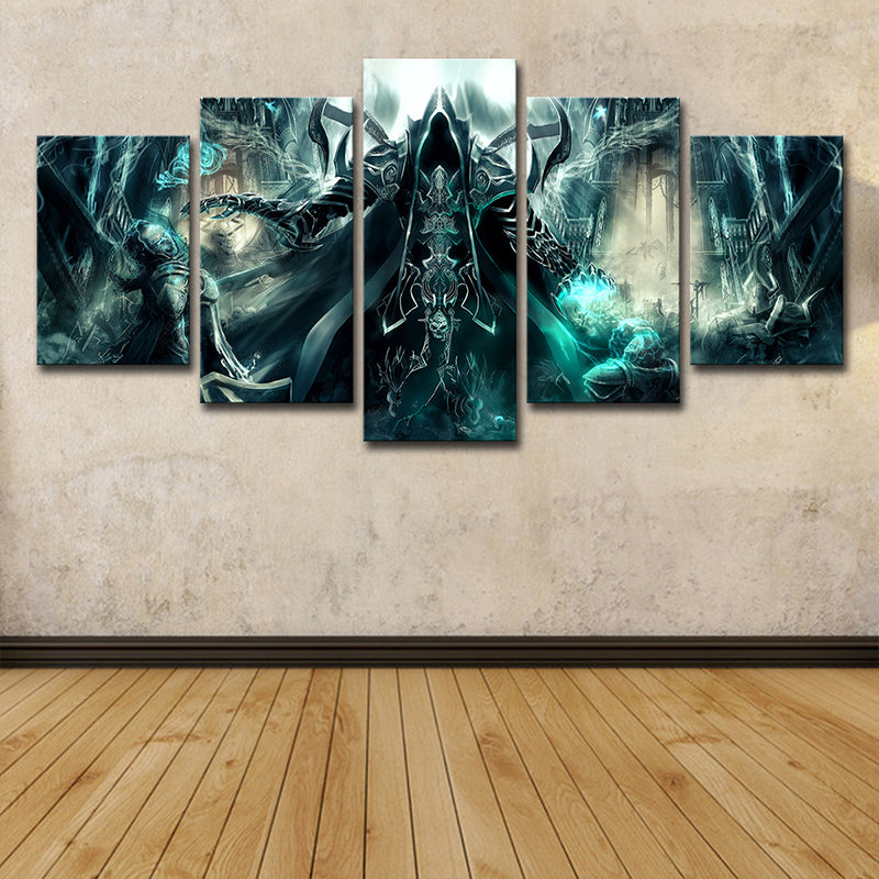 Green Dead War Wall Art Print Game Scene Kids Multi-Piece Canvas for Boys Bedroom