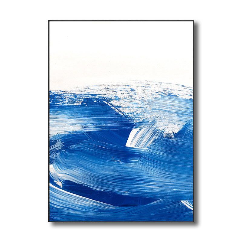 Blue Contemporary Painting Brush Stroke Wall Art Decor for Kitchen, Multiple Sizes