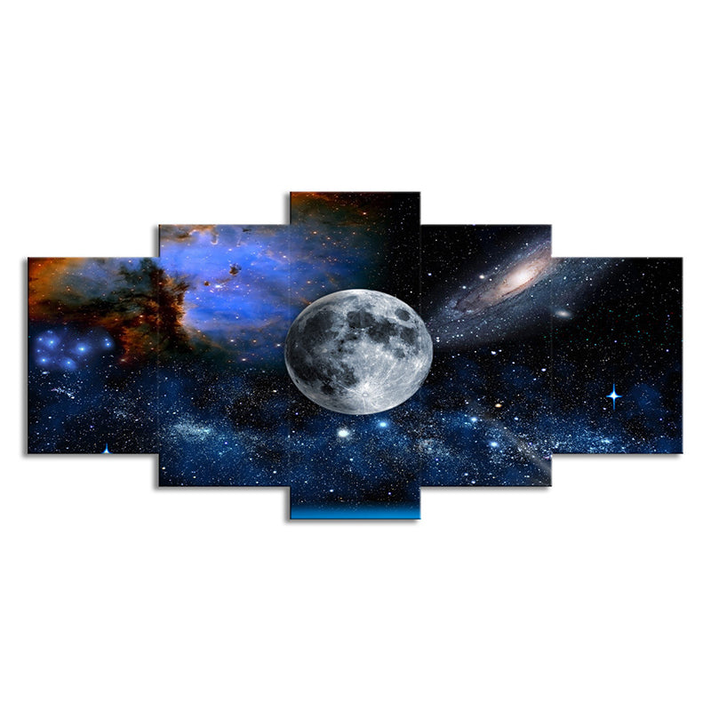 Multi-Piece Cosmos View Art Print Canvas Science Fiction Wall Decor for Teens Room