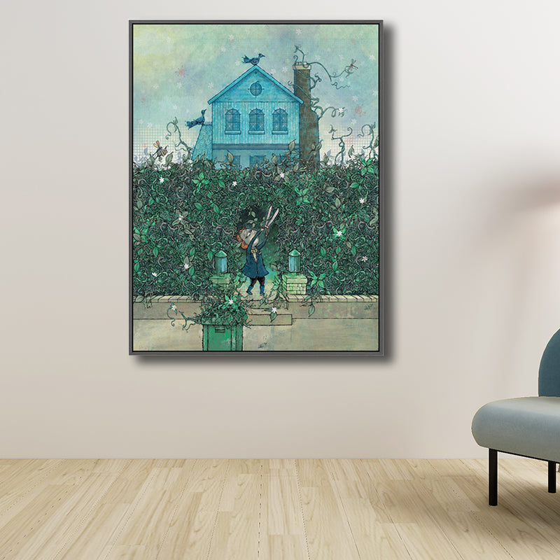 Enfants garçon coupe dessin Art impression couleur Pastel chambre d'enfants toile pour la décoration