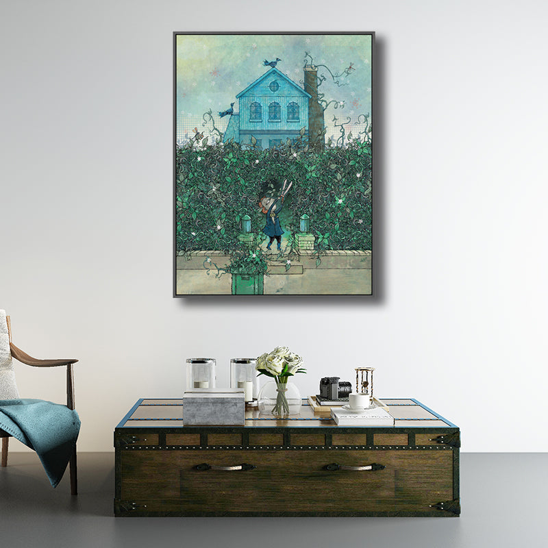 Enfants garçon coupe dessin Art impression couleur Pastel chambre d'enfants toile pour la décoration
