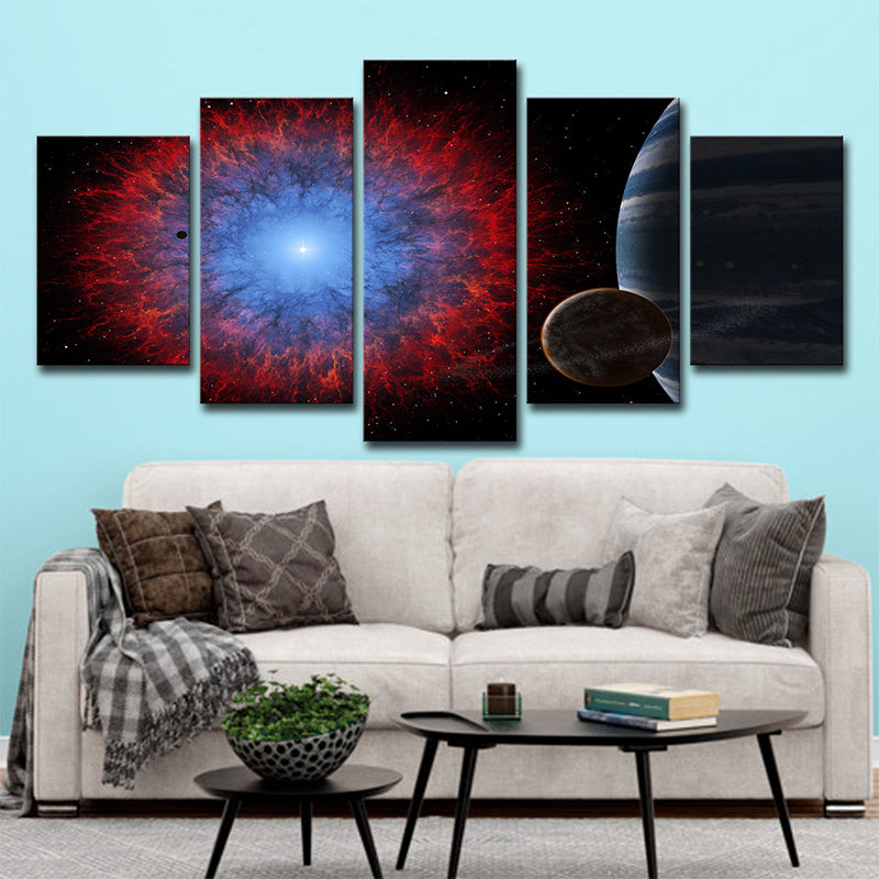 Multi-Piece Universe Planet Art Print Canvas Science Fiction Wall Decor for Home