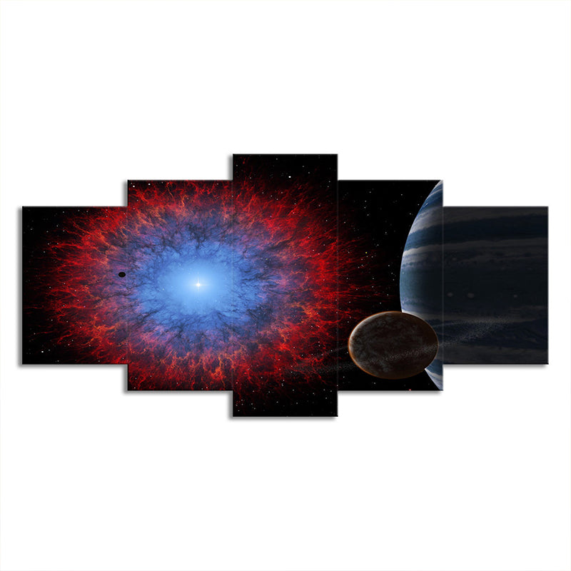 Multi-Piece Universe Planet Art Print Canvas Science Fiction Wall Decor for Home