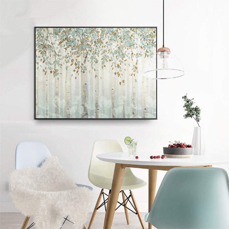 Ferme forêt dessin décoration murale couleur Pastel salon toile mur Art, Texture