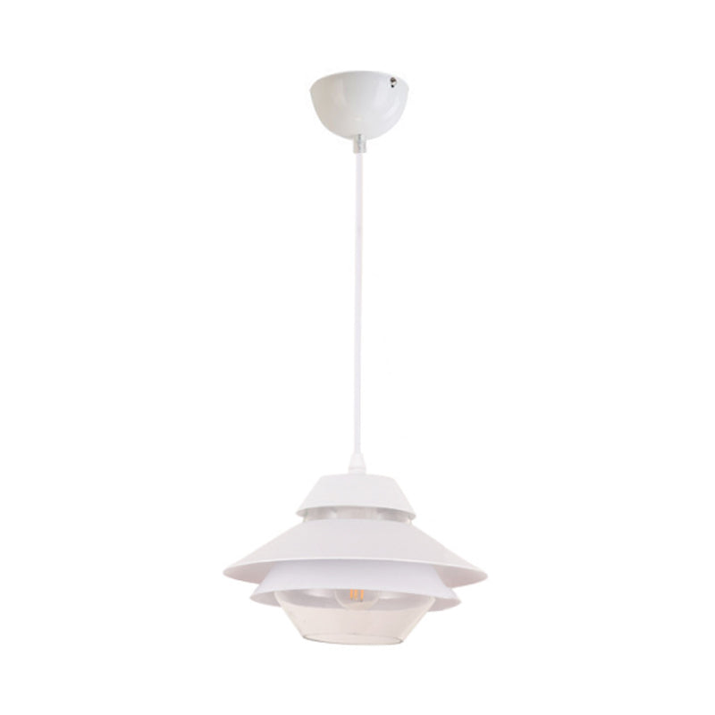 Macaron Stylish Flared Pendant Lighting Metallic 1-Light Living Room Hanging Ceiling Light in Blue/Green