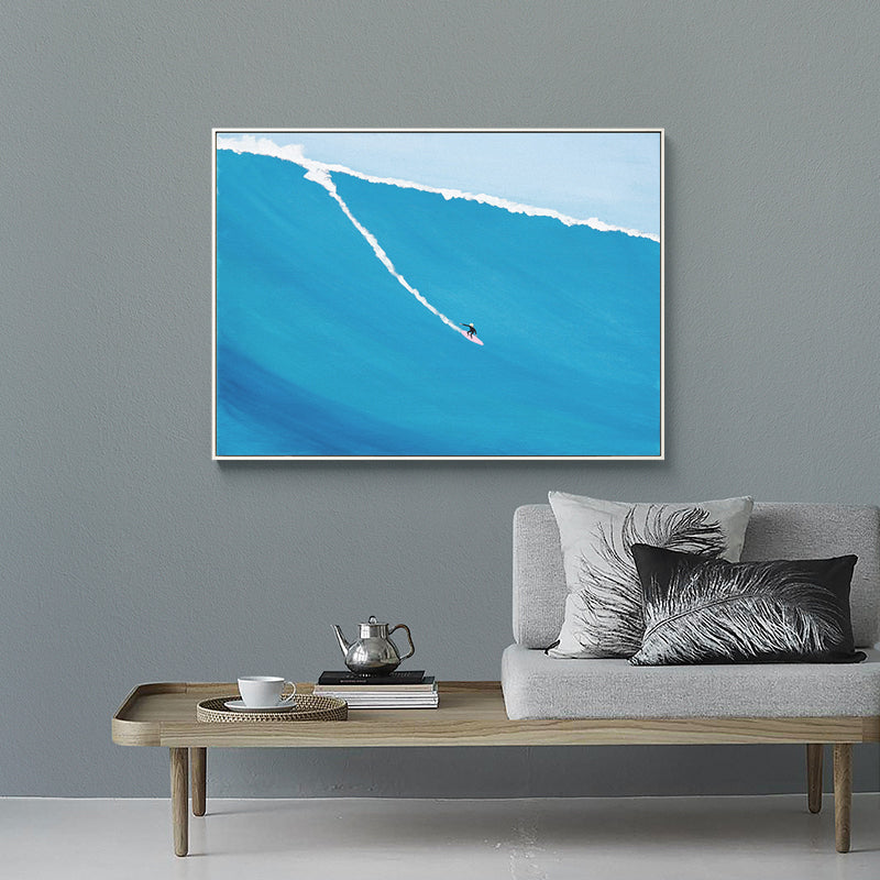 Peinture sur toile texturée, décoration murale de Sport de mer tropicale, couleur douce pour salle à manger