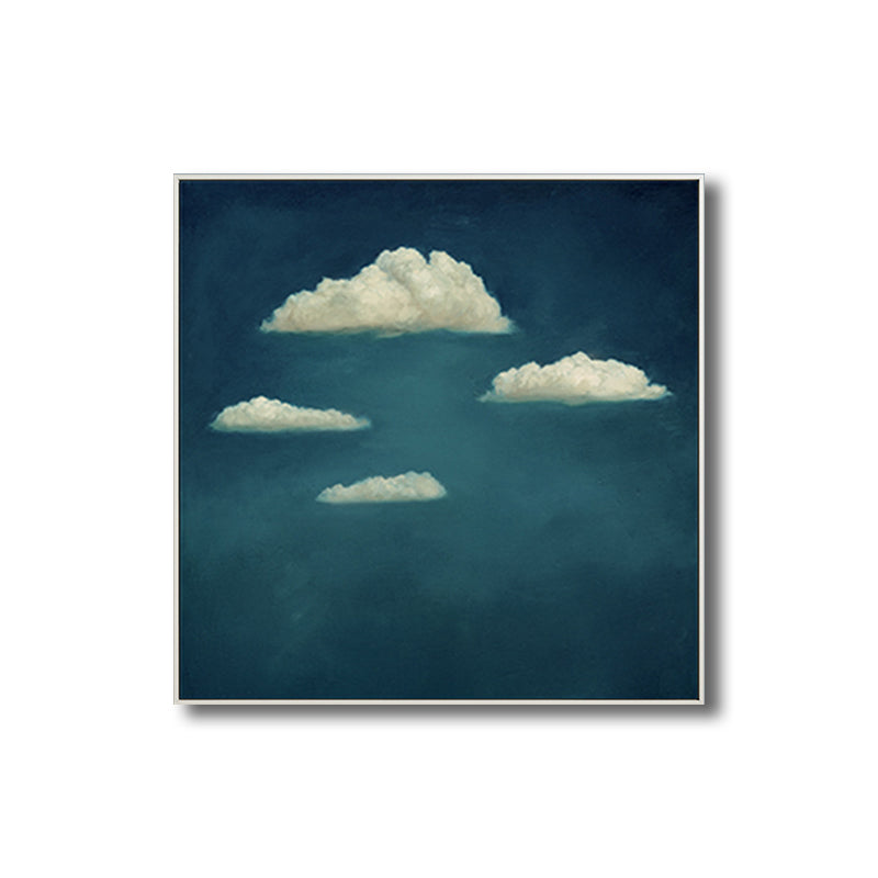 Cartoon Cloud Art Print Blue Wall Decor for Living Room, Multiple Sizes Available