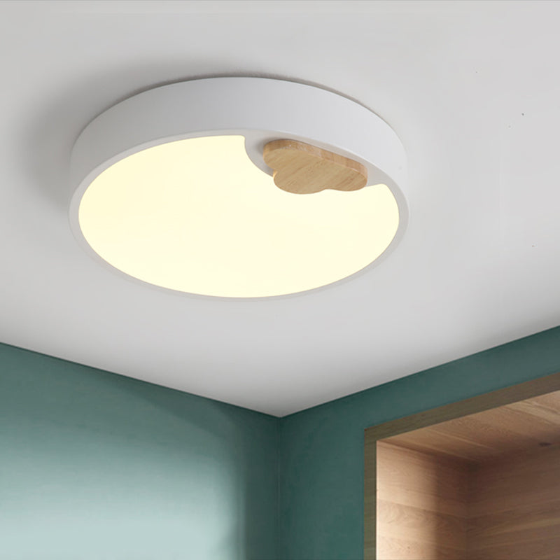 White LED Round Flush Montaggio Lampada Scandinavian Acrilico Soffitto Luce Fissaggio, 16 "/19.5" Larghezza