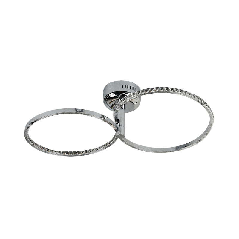 Monte metálico Semi-Flush Style Modern Style LED Montado accesorio en acero inoxidable, luz cálida