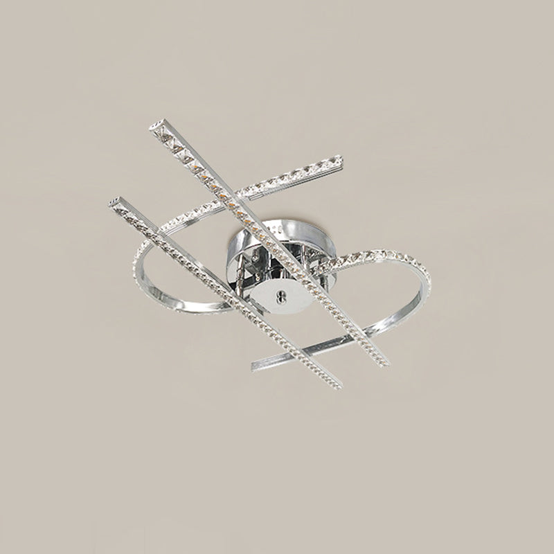 Segno di carico da dollaro illuminazione a soffitto LED cristallino sfaccettato Semi-filo in acciaio inossidabile, luce calda/bianca