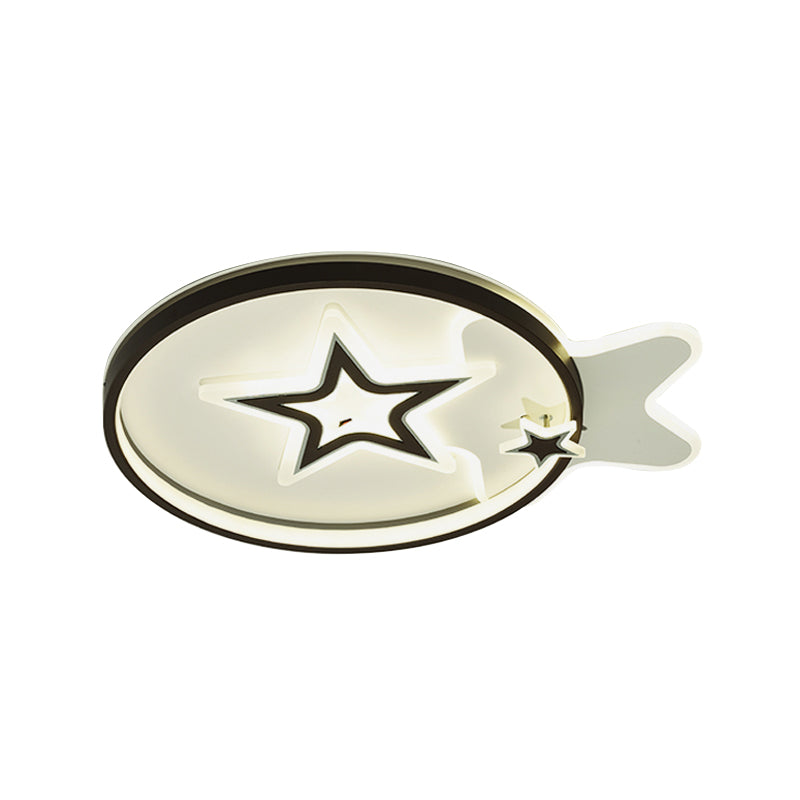 Loving Heart/Star Flushmount Lighting Contemporary Acrylic LED Black Ceiling Light Fixture for Sleeping Room