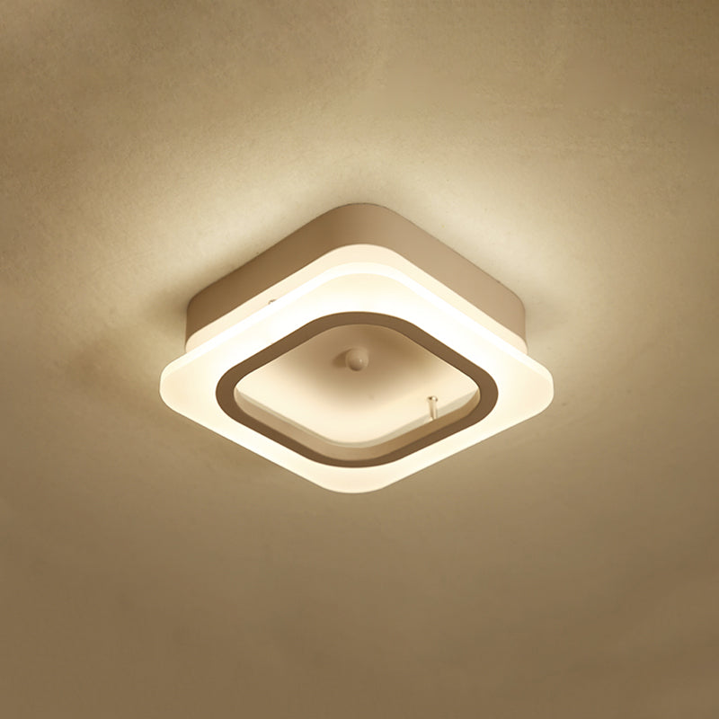 Lampada da incasso quadrata bianca Lampada da soffitto moderna in metallo a LED in luce bianca/calda