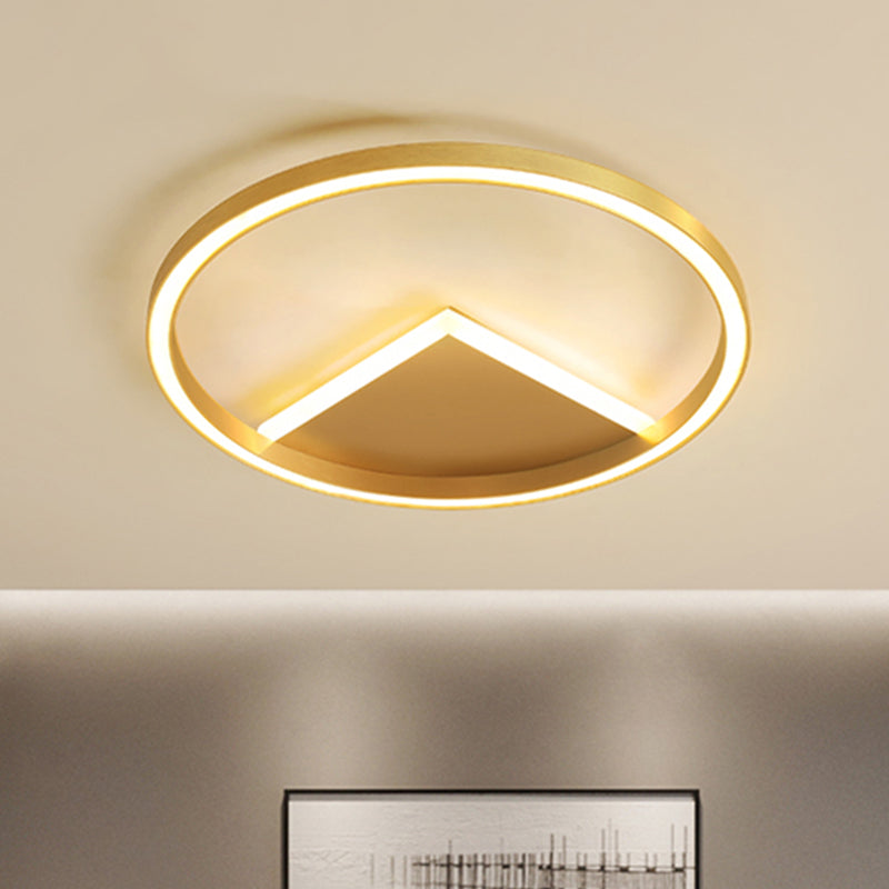 Gold Geometric Ceiling Light Fixture Nordic LED Metallic Flush Mount Lighting for Bedroom