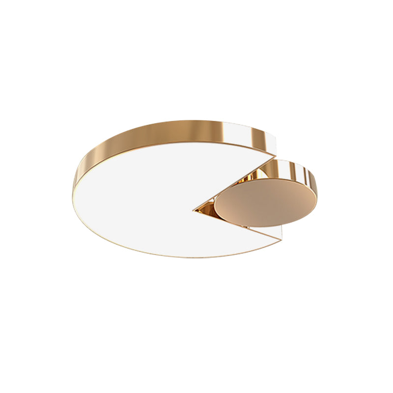 Round Splicing Acrylic Flush Ceiling Light Modern Style LED Gold Flushmount Lighting for Bedroom