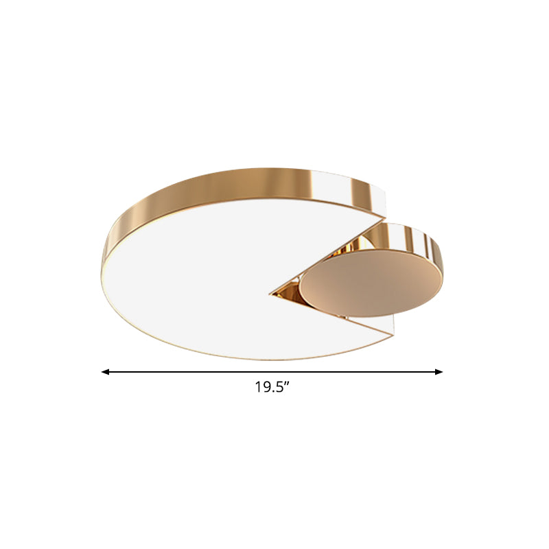 Round Splicing Acrylic Flush Ceiling Light Modern Style LED Gold Flushmount Lighting for Bedroom